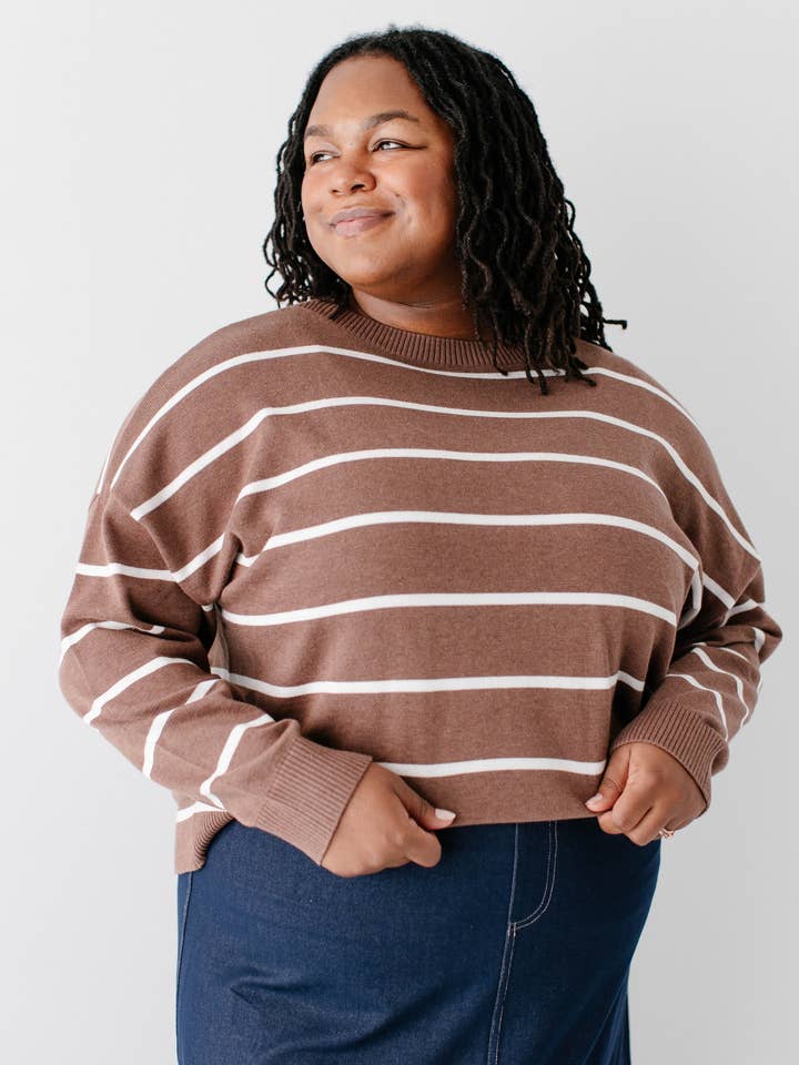 Maglione a righe classico in cotone 'Camden' VENDITA FINALE per la vendita all'ingrosso da parte di The Main Street Exchange