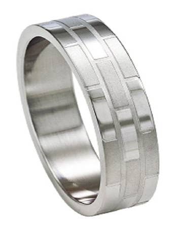 Stainless Steel Band with Two Finishes -8mm for wholesale by Just Mens Rings