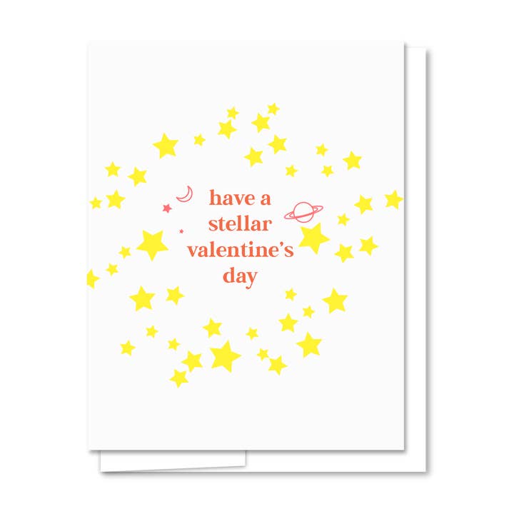 Stellar Valentine - Carte de Saint-Valentin en typographie pour la vente par Quick Brown Fox Letterpress