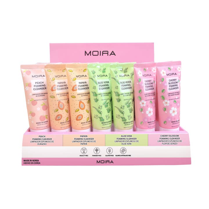 Ensemble de Nettoyants Moussants pour Présentoir de Soins de la Peau Moira pour la vente par Moira Cosmetics