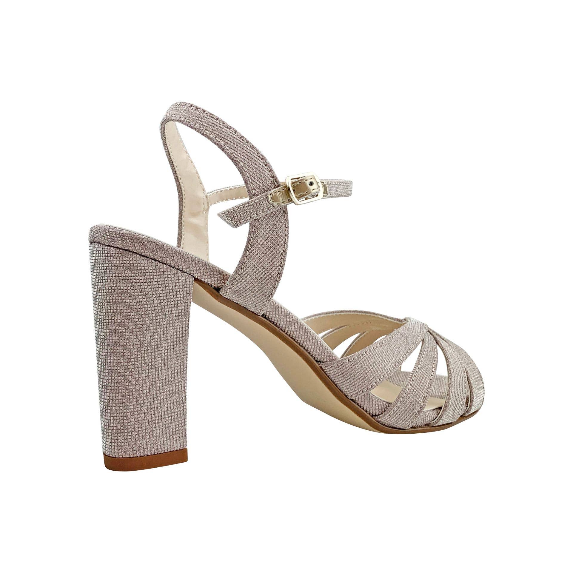 Benjamin Walk - Wholesale Low Heels - Women's - Maeve Shimmer Material Sandals with 2.5" Block Heel9