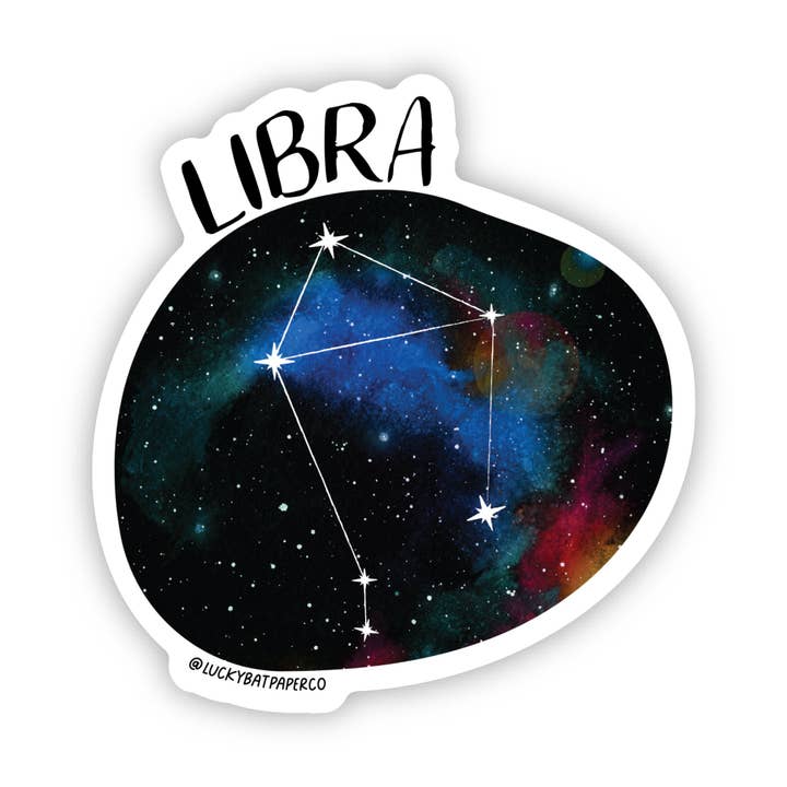 Libra Sticker for wholesale by Lucky Bat Paper Co.