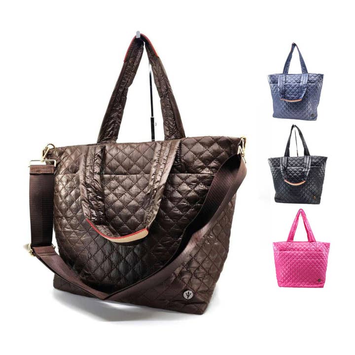 Grande Mala de Mão Acolchoada em Nylon com Fecho de Correr na Parte Superior por atacado de Hatzzi