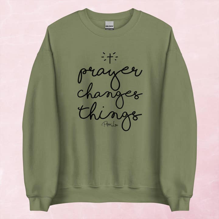 Piper Lou Collection - Wholesale Graphic sweatshirt – Women’s - Prayer Changes Everything Graphic Crewneck Sweatshirt2