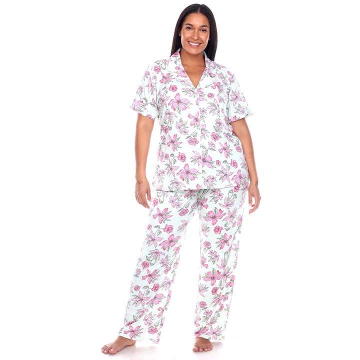 WHITE MARK - Vente Haut et bas de pyjama – femme - Pyjama Tropical - Grandes Tailles7