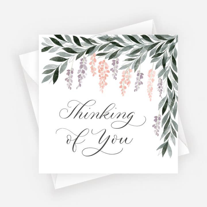 „Tænker på dig“ Mini Note-kort for engroshandel hos Blue Skies Lettering