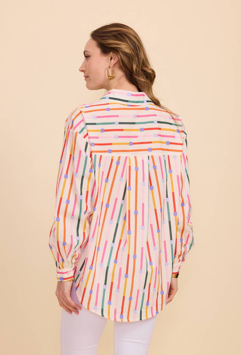 Beige Printed cotton shirt for wholesale on Faire1