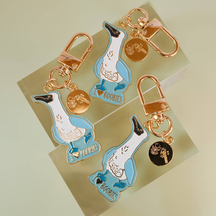 Acorn & Artisan - Wholesale Keychain - Unisex - Bird Keychain | Blue-Footed Booby Design3