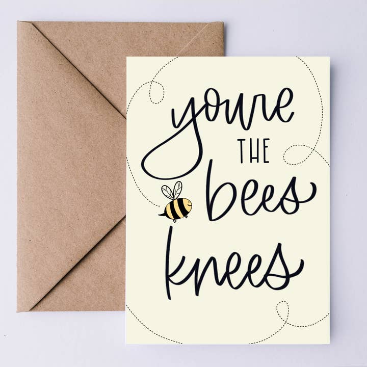 Du är bina knän Hand Lettered hälsningskort för wholesale av Letters from Elliott