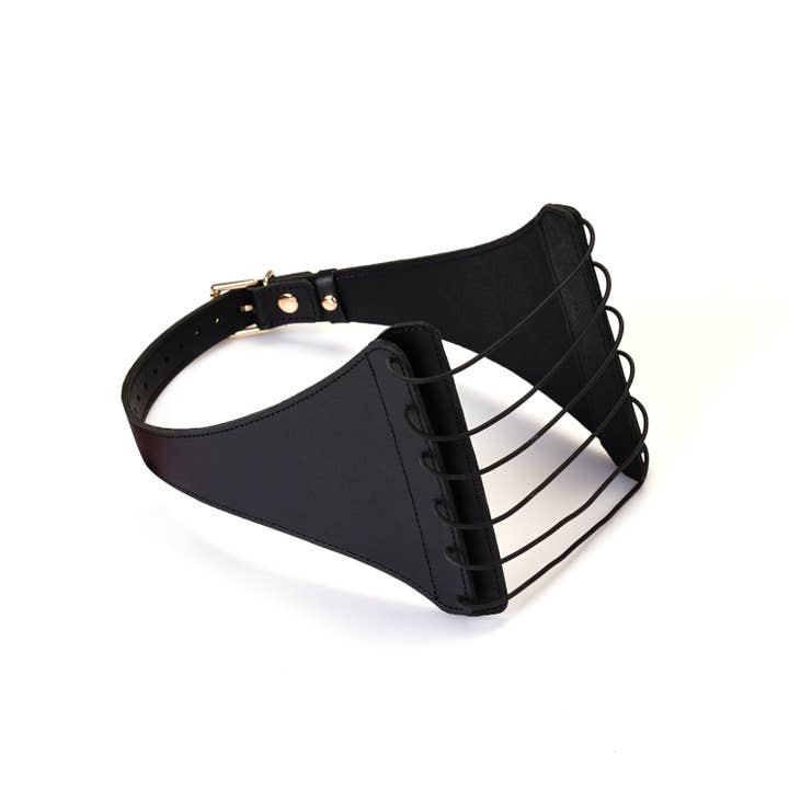 Punishing Harness: Scarlet & Obsidian Bondage Strings for wholesale by Liebe Seele