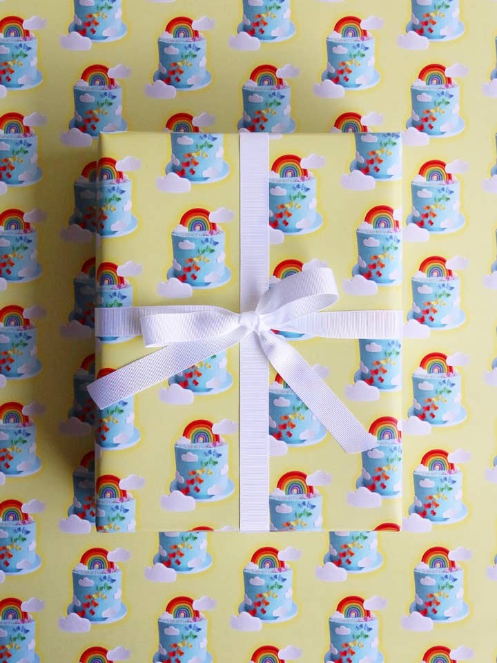 Rainbow Cake Wrapping Paper Sheet for wholesale by Afternoon Crumbs