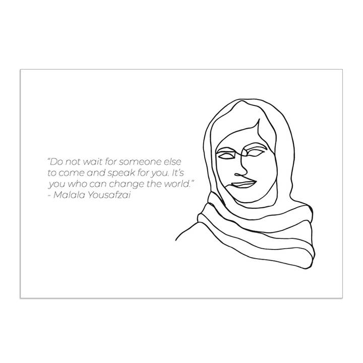 Mujer inspiradora Malala Yousafzai para venta al por mayor de pup store "no giftshop for pussies"