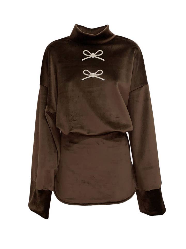 krystalknappet velourkjole for engroshandel hos ODI ET AMO