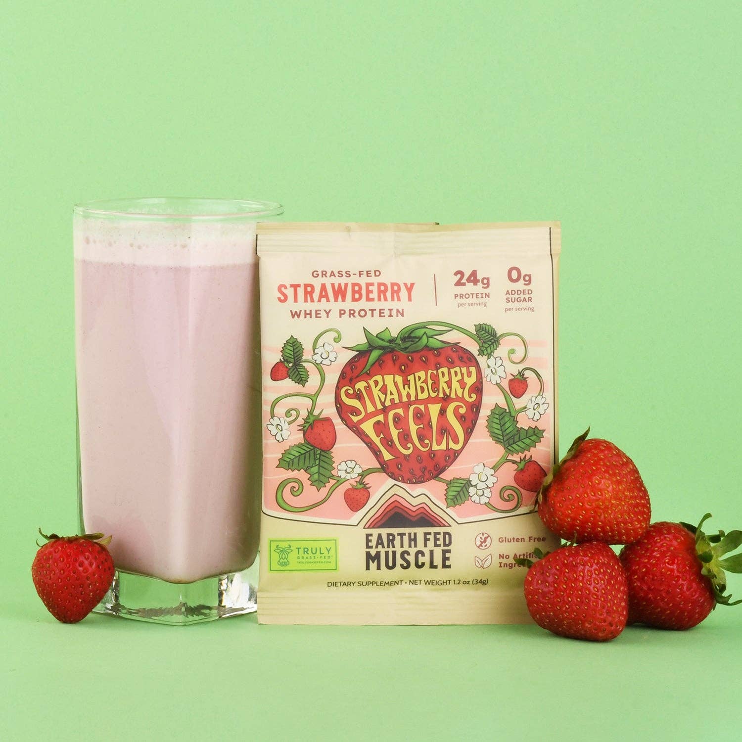 Earth Fed Muscle - Wholesale Protein/Superfood Powder - Single Serving Whey Protein Packs10