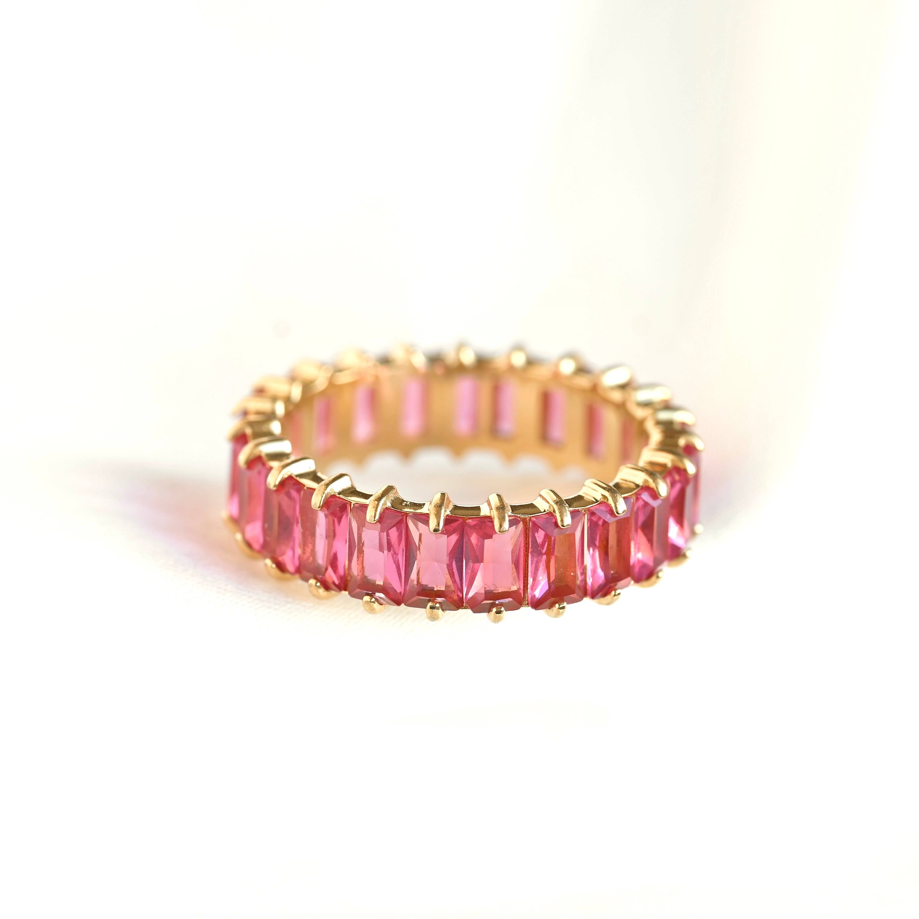 Blueyejewelry - Wholesale Multi-Stone Ring - Baguette Diamond Ring - Wide Baguette-cut CZ Ring 14