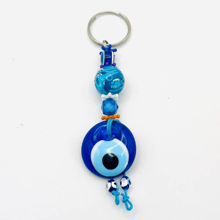 Loli - Wholesale Keychain - Women's - Handmade Ocean Stones Evil Eye Keychain - Turkish Craftsman