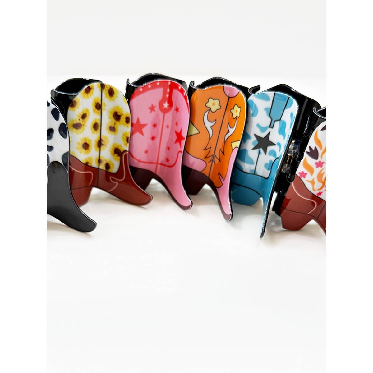 MIX COLOR Western Cowboy Boots Hair Claw Clips for wholesale on Faire5