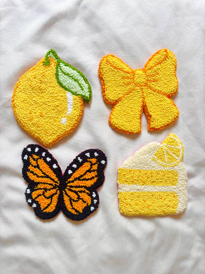 Handmade punch needle mug rugs, coasters for home decor for wholesale by Honey Punches