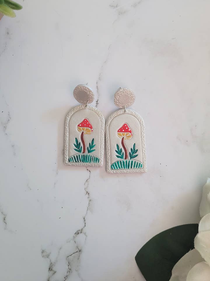 Boho Mushroom Earrings for wholesale by Kraft Kraken