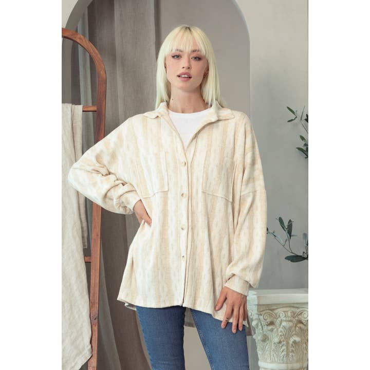 Kabel Jacquard Shacket for engroshandel hos salt & bit