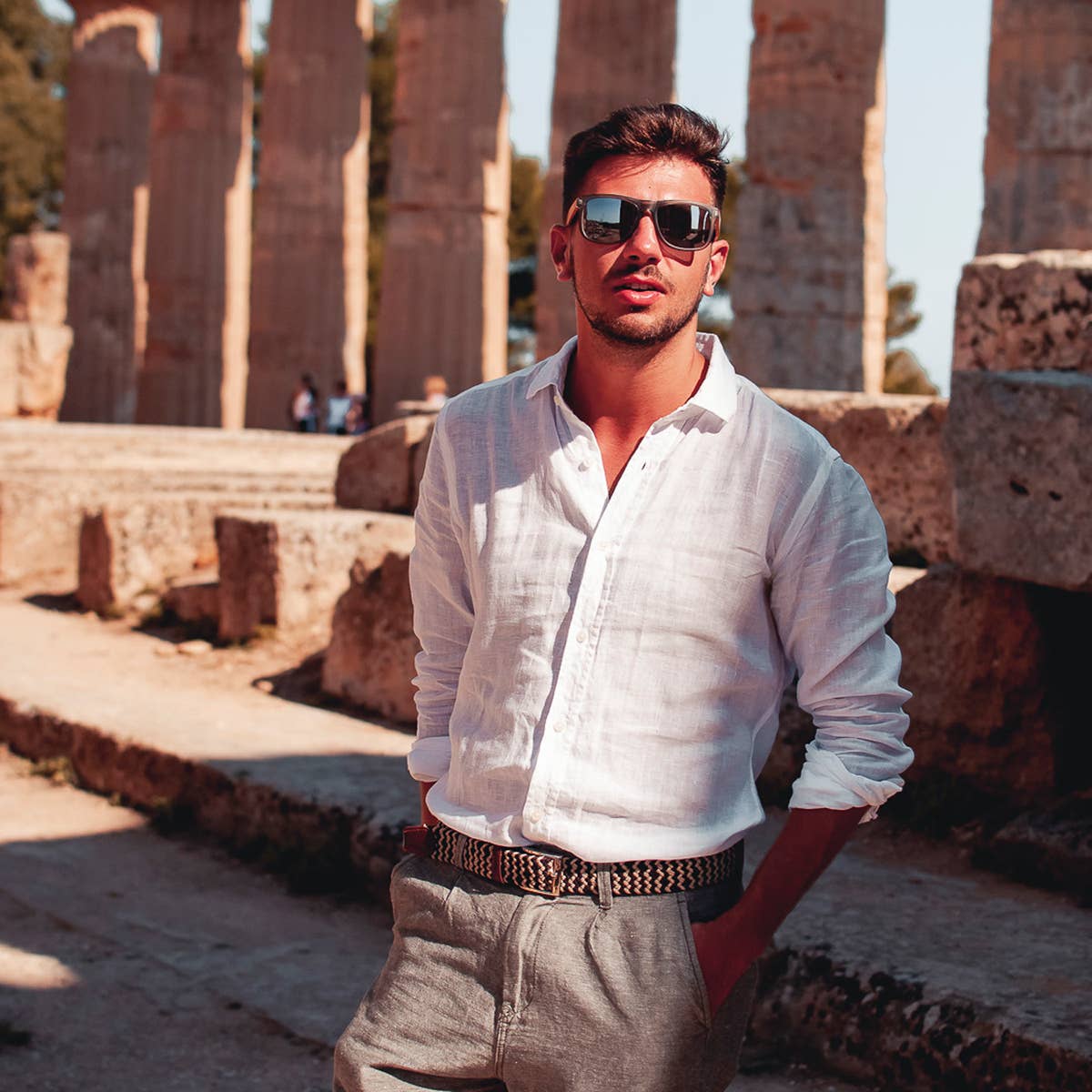 GOWOOD – wholesale Solglasögon - Unisex – Fyrkantig bambu trä solglasögon med silver polariserade linser6