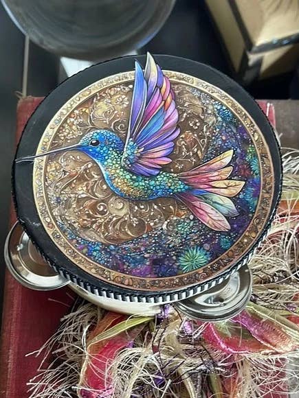 Mystical Hummingbird Tambourine and Wall Accent for wholesale by Bodhi Leaf Market