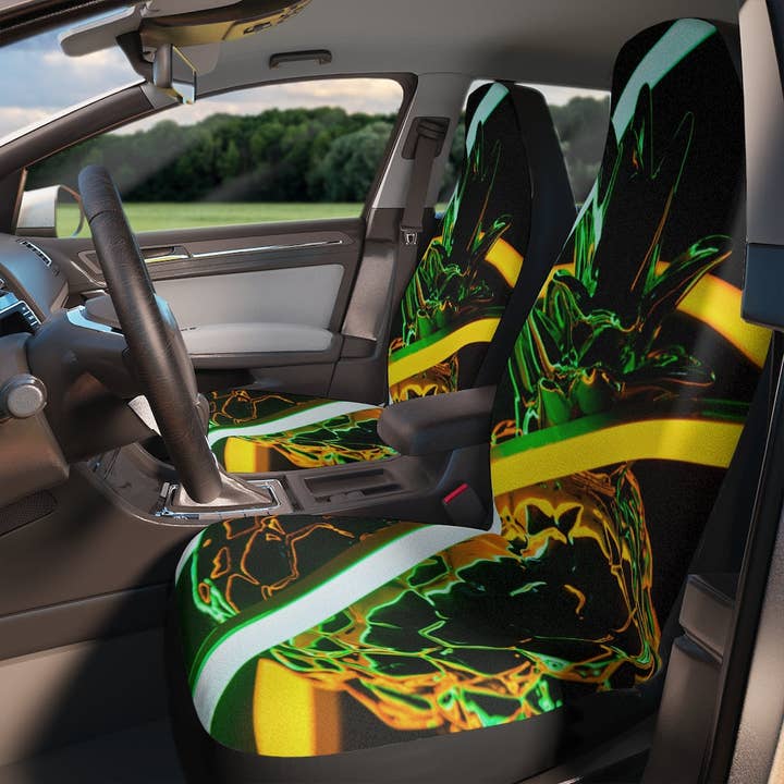 Electric Pineapple Car Seat Covers for wholesale by Random Pieces of 8
