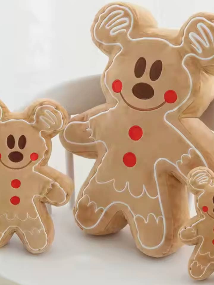 Mickey and Minnie Inspired Gingerbread Pillow Plush! for wholesale by Golden Gal Creations Co