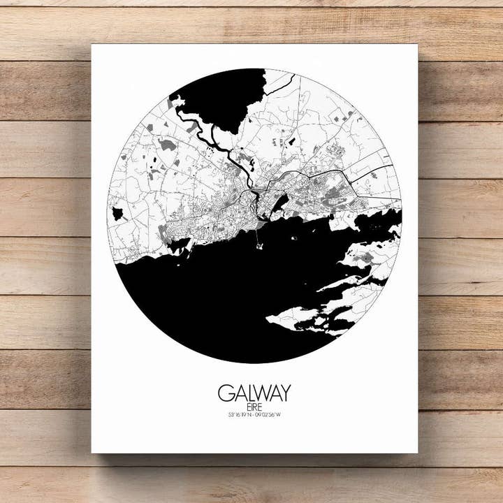 Plakat af Galway, Irland for engroshandel hos mapospheres