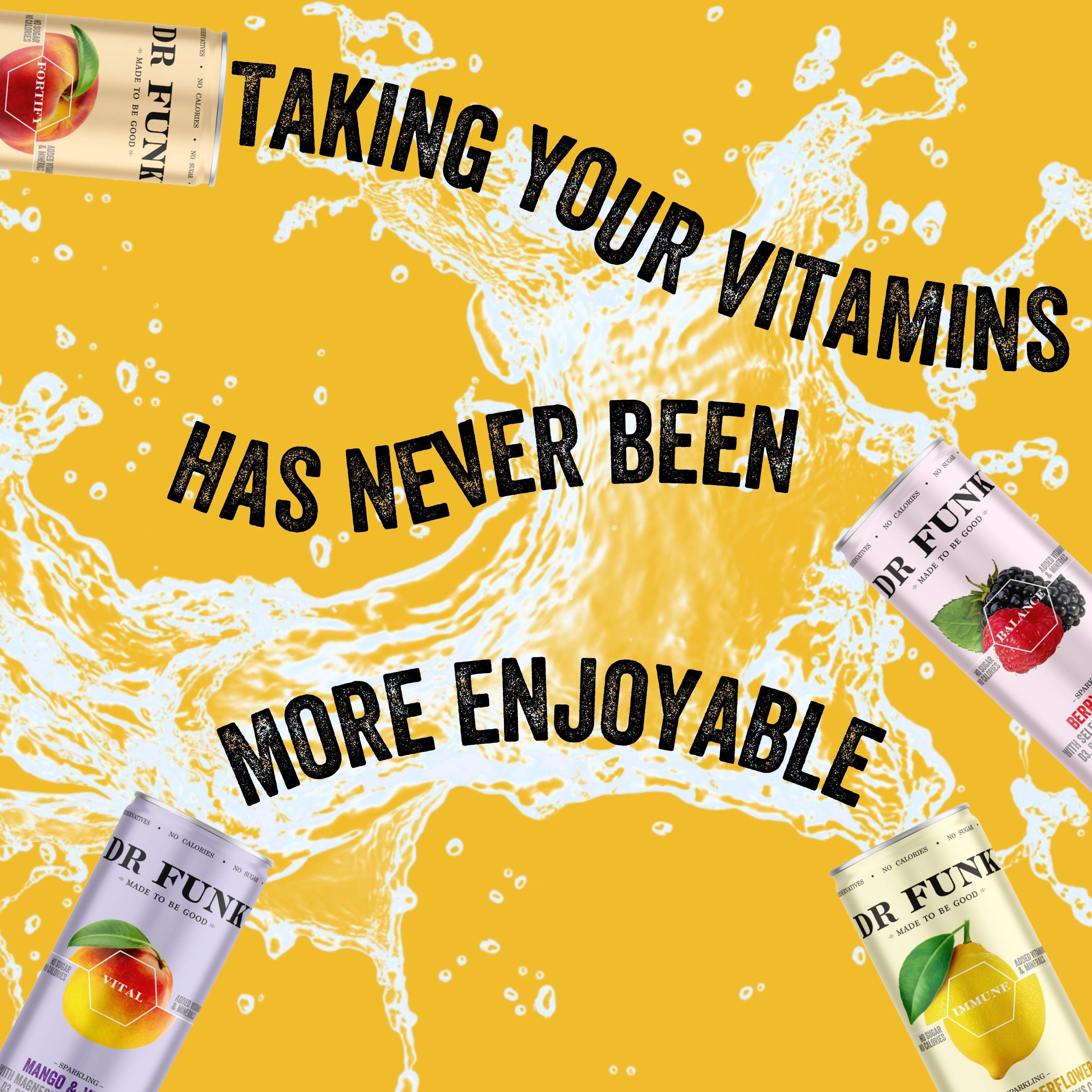 Dr Funk - Vendita all'ingrosso Acqua frizzante - Lemon & Elderflower con 7 nutrienti essenziali6