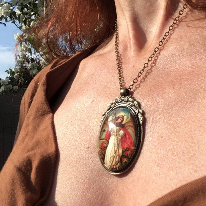 Elysium Pendants – Colar pingente/pendente por atacado – Arcanjo Miguel, São Miguel matando o dragão, Archang