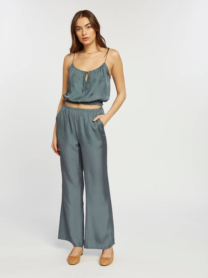 Elastic Waistband Satin Pants - JOSEPHINE PANTS for wholesale by Weekend Los Angeles