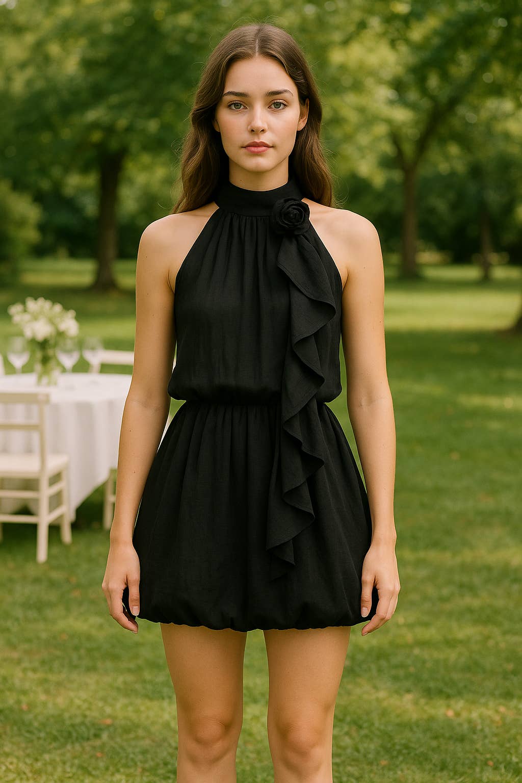 Daphnea - Wholesale Dress - Women's - 32059 FLORAL DRESS WITH PINS