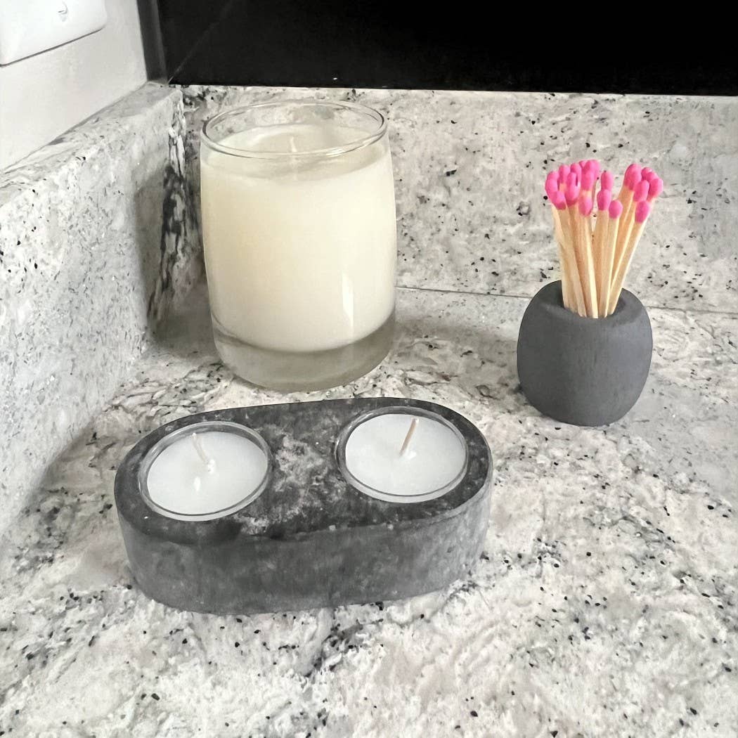 CJ Gift Goddess - Wholesale Match Holder - Concrete Match Holder/Toothpick Holder: Includes 25 Matches25