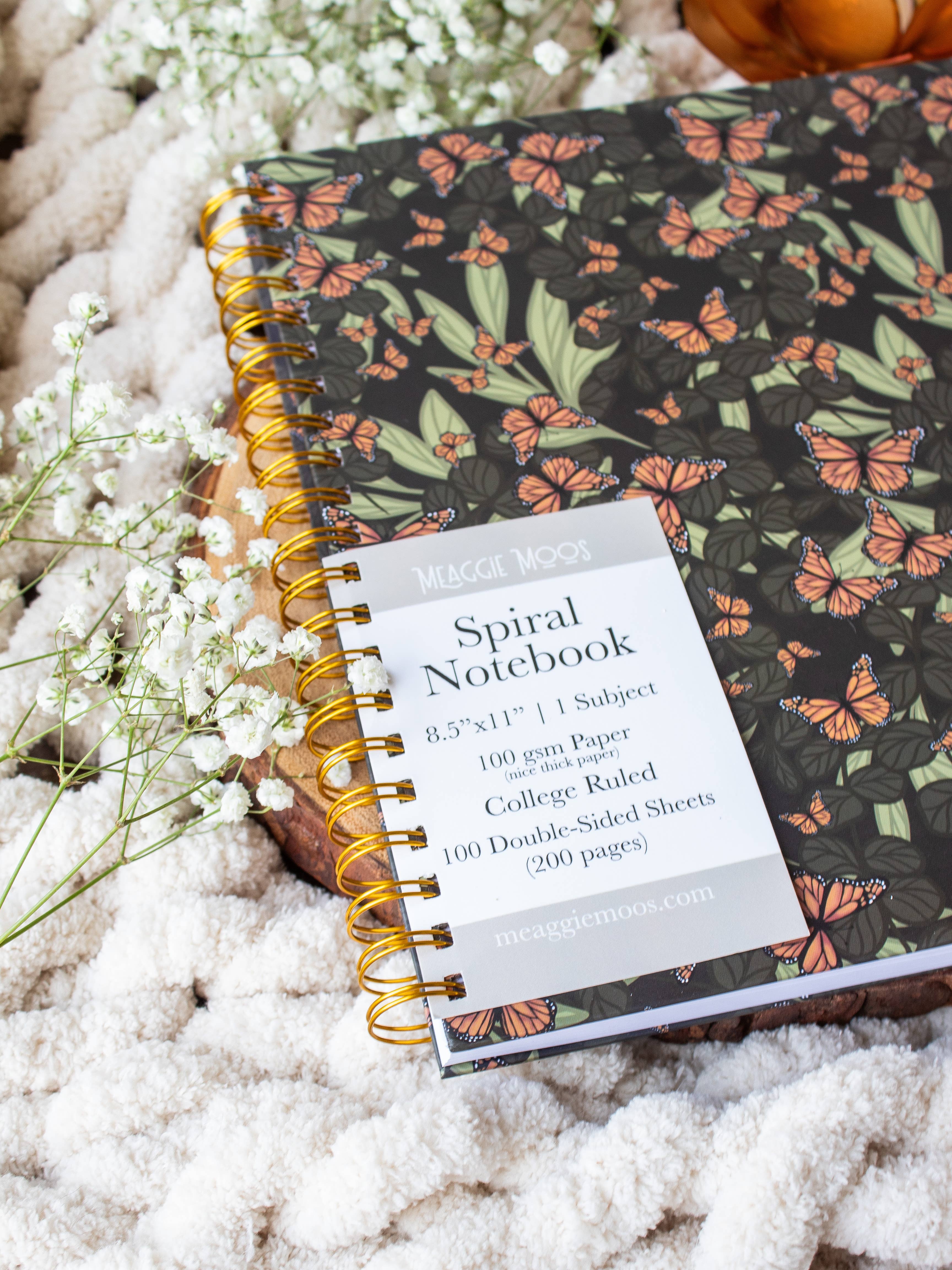 Meaggie Moos - Wholesale Notebook - Butterfly Garden Hardcover Spiral Notebook | College Ruled2