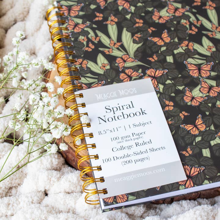 Meaggie Moos - Wholesale Notebook - Butterfly Garden Hardcover Spiral Notebook | College Ruled2