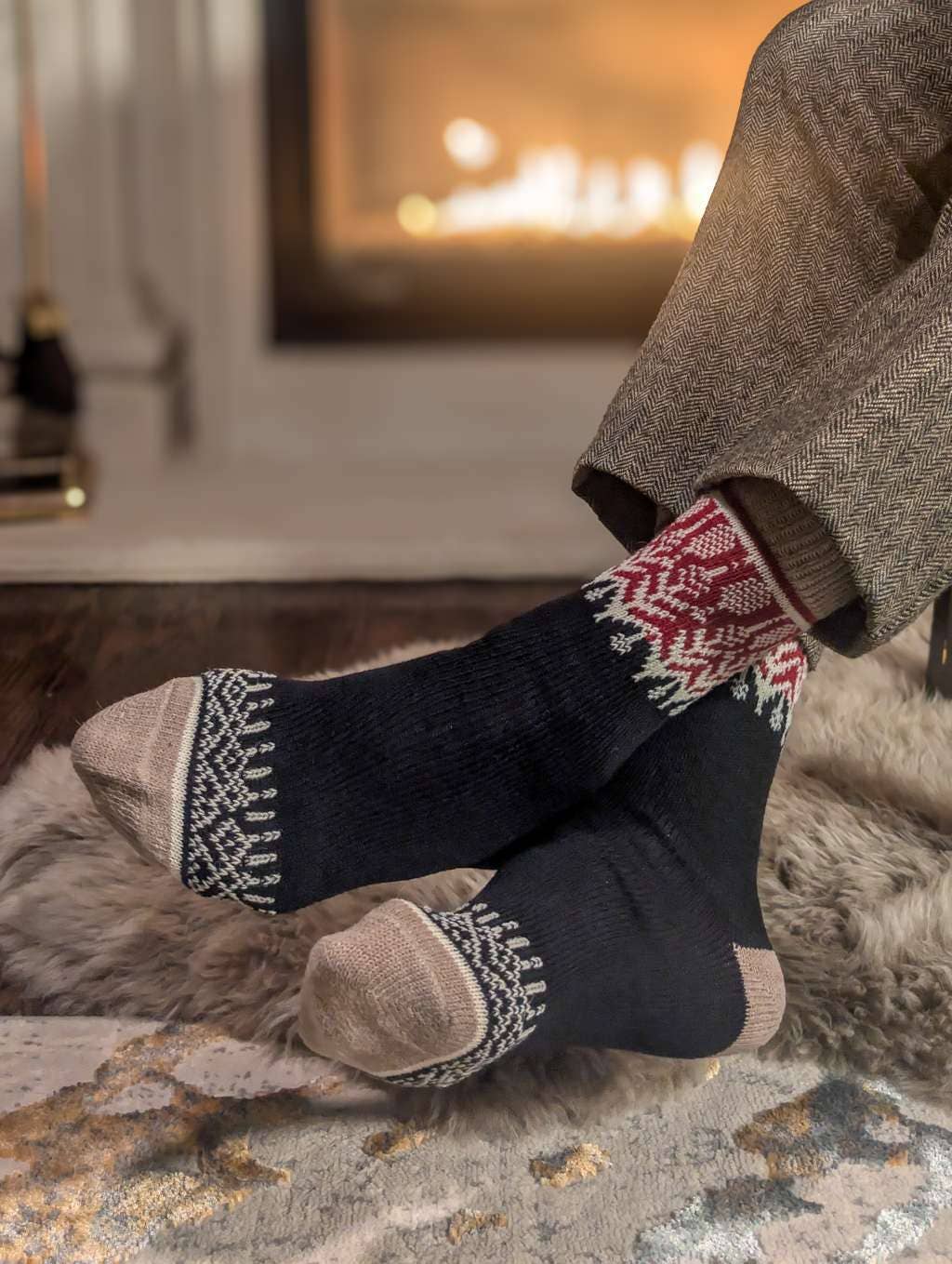 Nordic Wools - Vente Chaussettes – unisexe - Chaussettes unisexes en laine mérinos PERFORM™ (Yule - Coucher de soleil) - Nordic Wools3