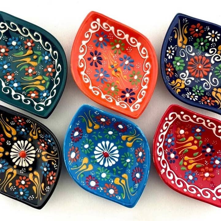Mini Turkish Ceramic Plates – Hand-Painted Trinket Dishes for wholesale by Mediterranean Collection
