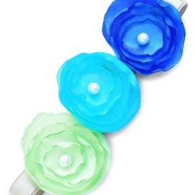 Blue Crown Flower Floral Baby Headband for wholesale by Heidy Berry