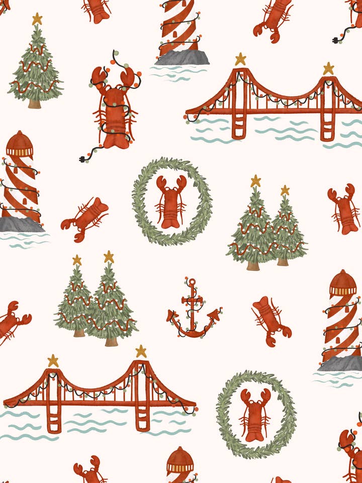 Pyjamas en bambou de Noël de la côte Est pour la vente par With Love, From Collection