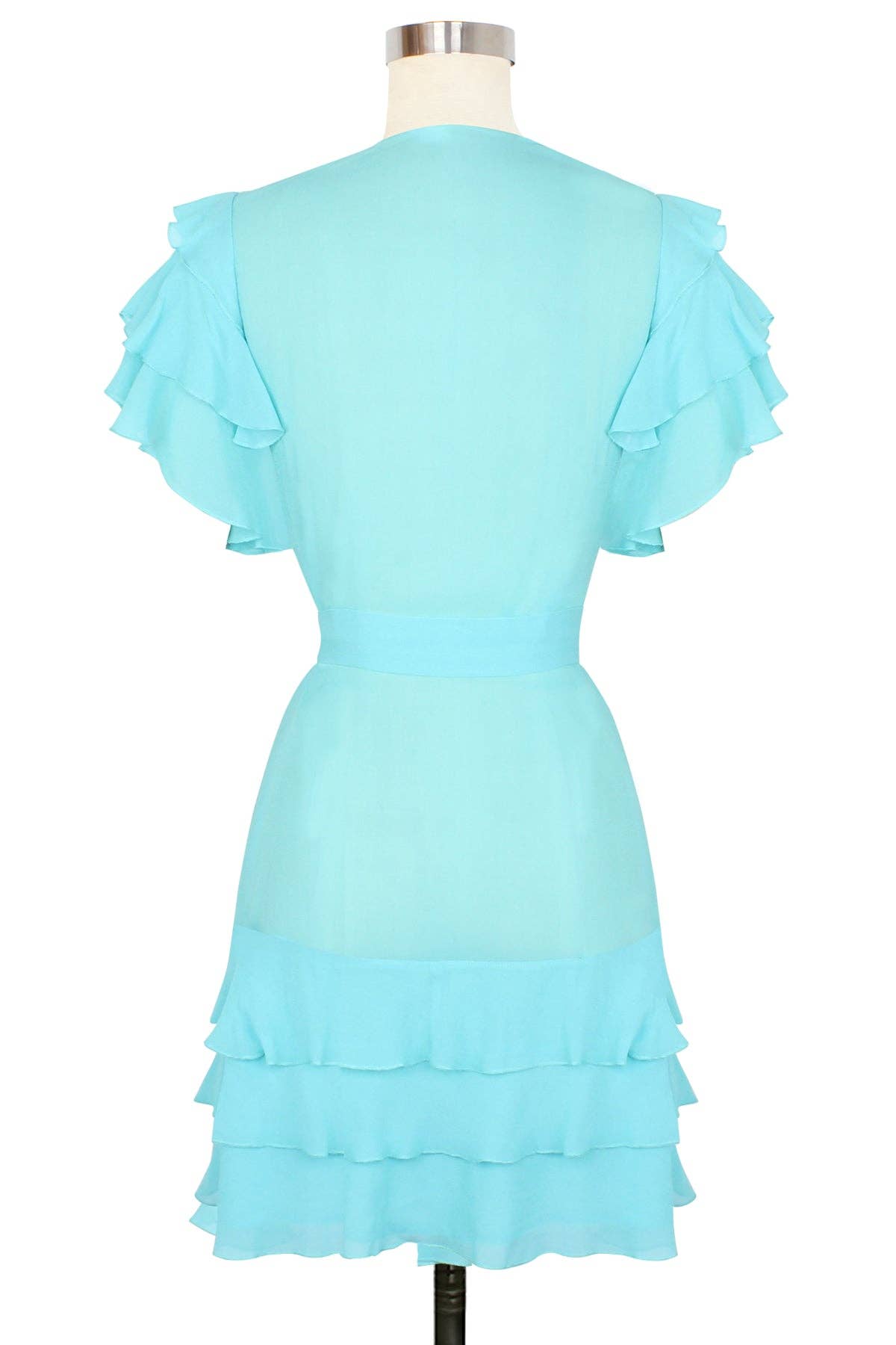 TRASHY DIVA - Wholesale Robe - Women's - Cha-Cha Ruffle Robe - Bright Aqua - Glam Glam Boudoir2