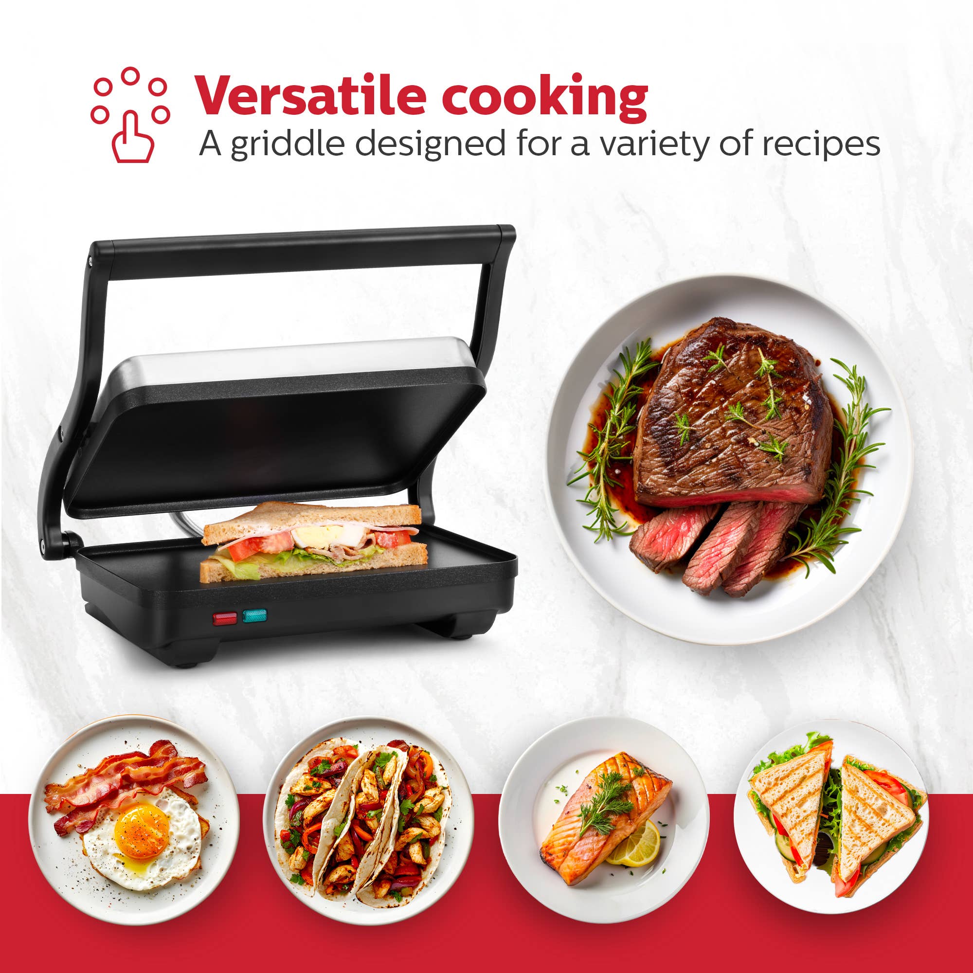 Holstein Housewares - Wholesale Kitchen Appliance - Griddle Panini Press Grill & Gourmet Sandwich Maker15