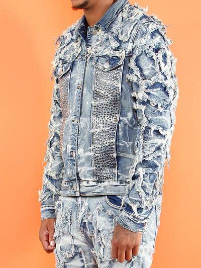 Cooper 9 - Vendita all'ingrosso Giacca di jeans - Uomo - Giacca di jeans 508 Maze effetto crack1