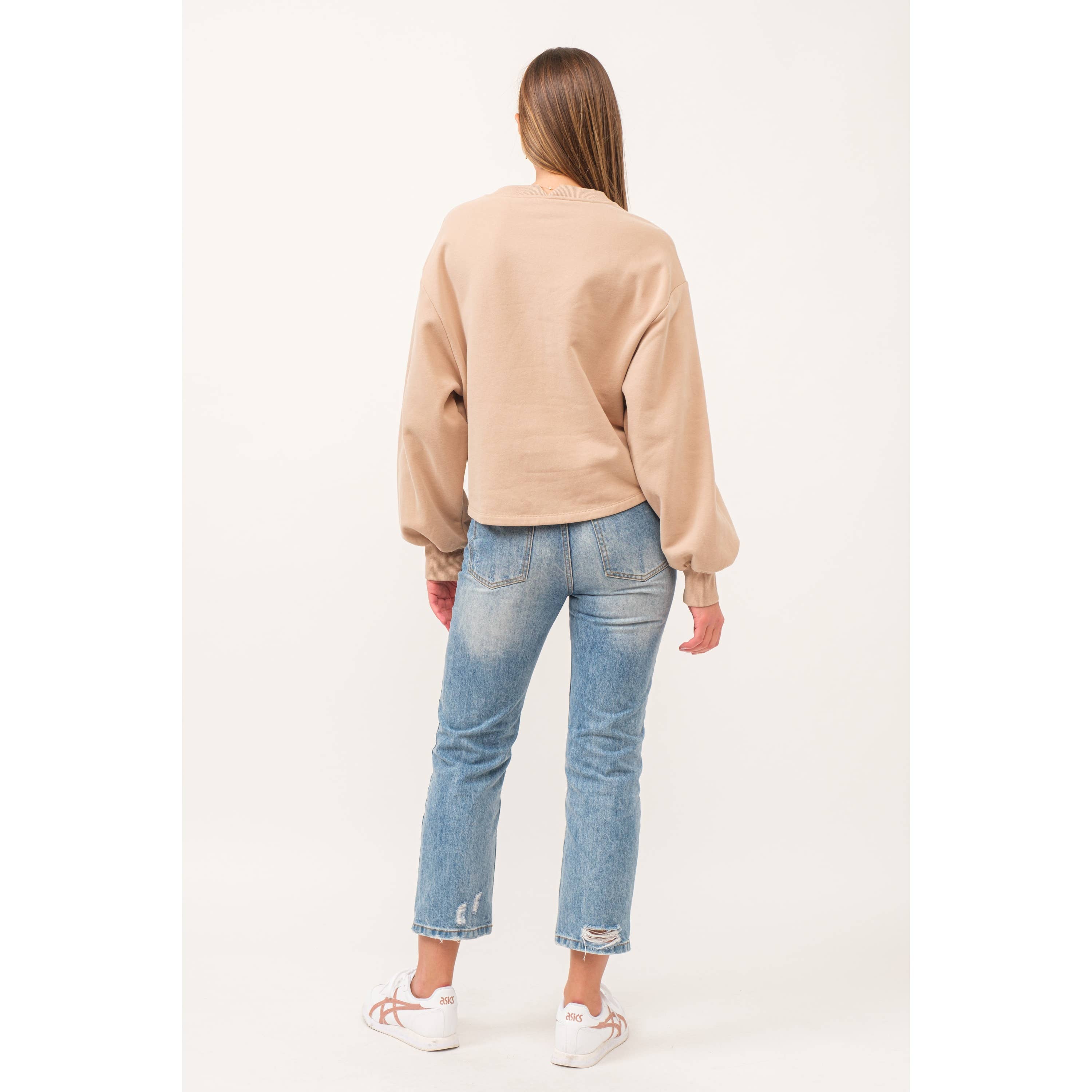 The GREii - Wholesale Sweatshirt - Women's - Cutout Rib Fleece Sweatshirt8