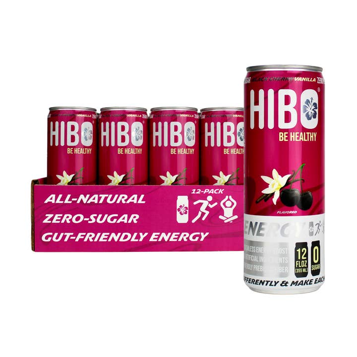 All-Natural Zero Sugar Energy HIBO BLACK CHERRY VANILLA for wholesale by HIBO Healthy Energy