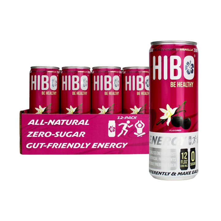 All-Natural Zero Sugar Energy HIBO BLACK CHERRY VANILLA and other Purchase Wholesale m c. Free Returns & Net 60 Terms on Faire trending on Faire.