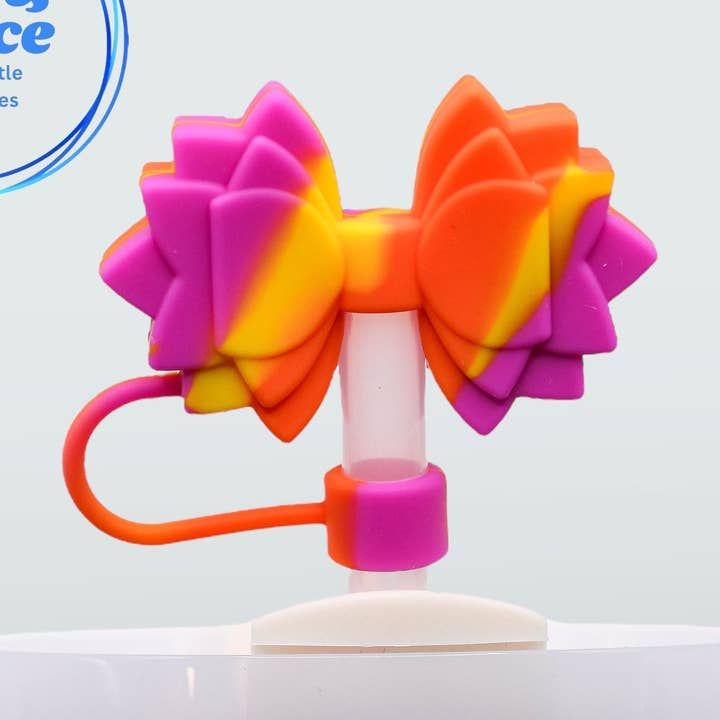Gracie Fruit Punch Swirl Straw Topper for wholesale by Grit & Grace Water Bottle Accessories