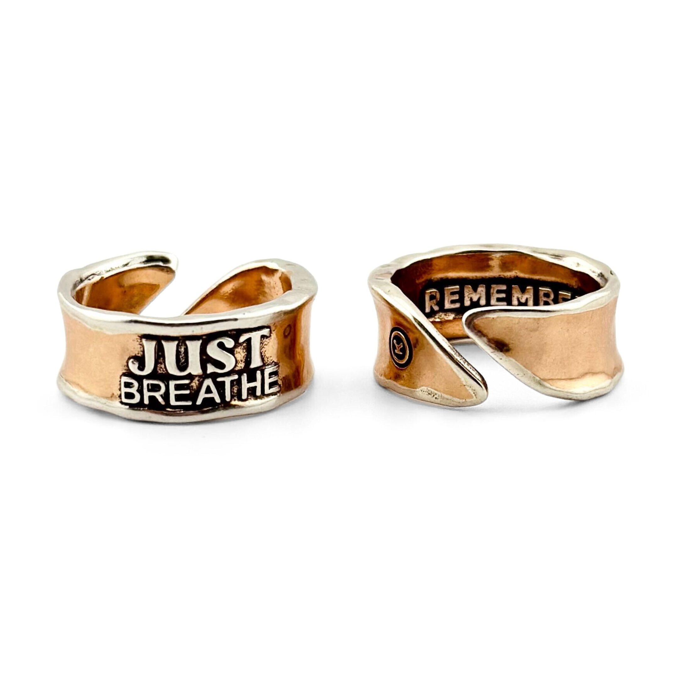 Katia Designs - Wholesale Band/gestapelde ring - Gewoon Ademhalen Herinner Verstelbare Ring3