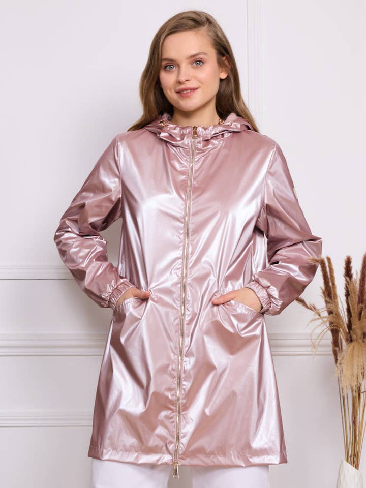 SOFTY - Vente Veste – femme - Blouson à capuche imperméable effet irisé S56026