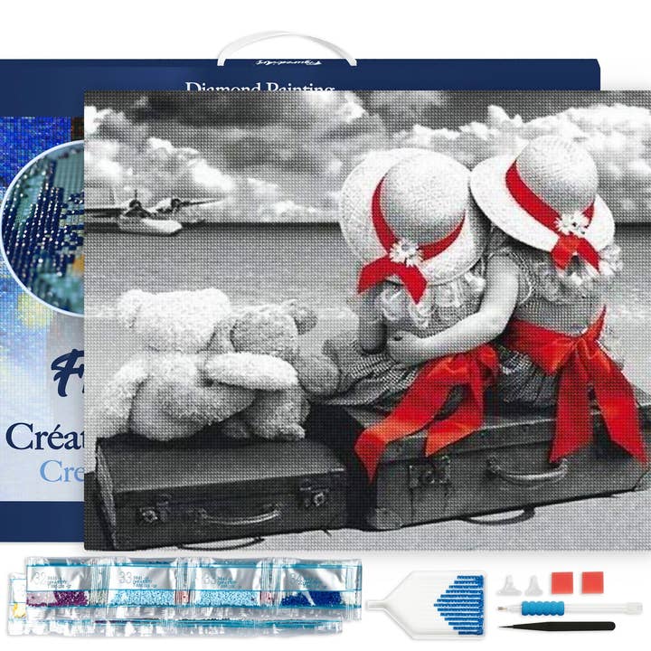 Peinture au diamant - Couples mignons toile 40x50cm encadrée pour la vente par Figured'Art